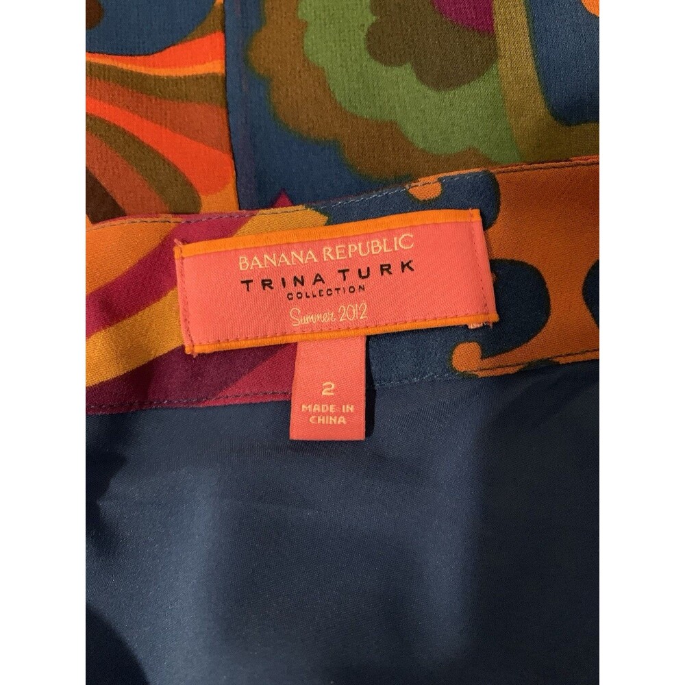 BANANA REPUBLIC Trina Turk Womens Size 2 Silk Dress Coachella One Shoulder - Picture 3 of 7